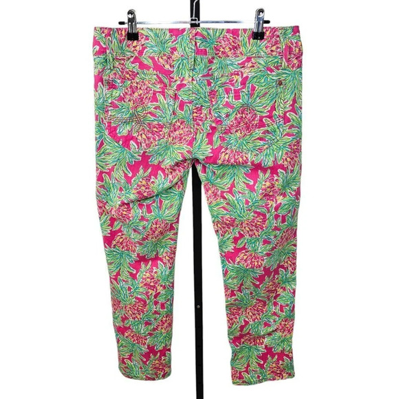 Lilly Pulitzer Womens Worth Straight Jeans Spike The Punch Orchid Pineapple Sz 6 - Picture 2 of 9
